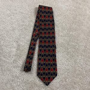 VTG Flying Scotsman Tie Mens Blue Silk Equestrian Geometric Woven USA Necktie
